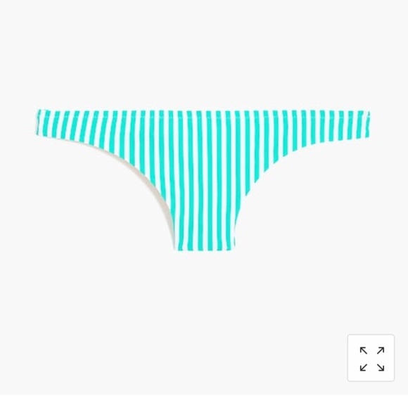 J Crew French Bikini Bottom Nika Stripe green white AO450 NWT XS - Picture 2 of 4